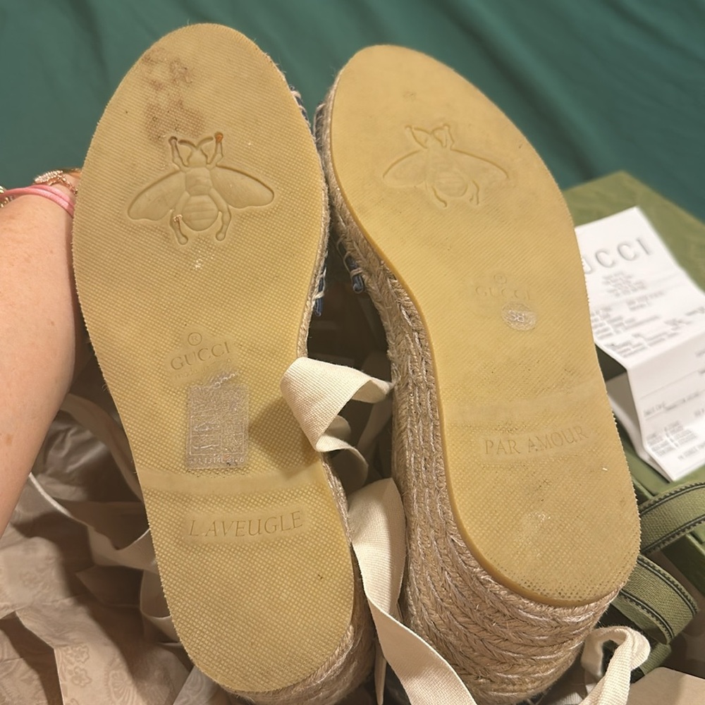 Gucci Espadrille Sandals 38.5 fits 9.5 - Picture 2 of 3
